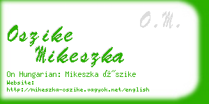oszike mikeszka business card